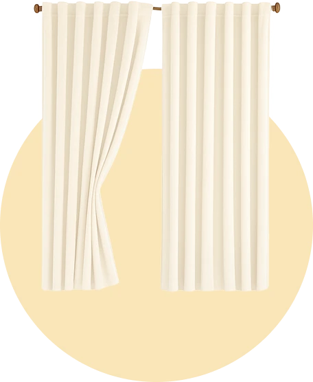 Cream White Curtains