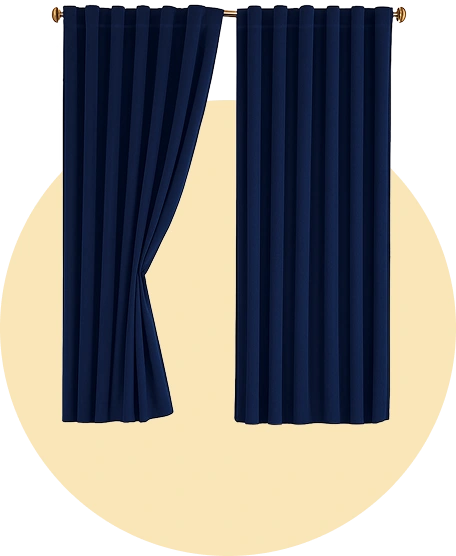 Navy Sheer Curtains