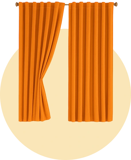 Orange Sheer Curtains